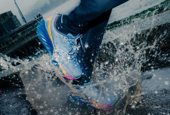 a person's feet in water